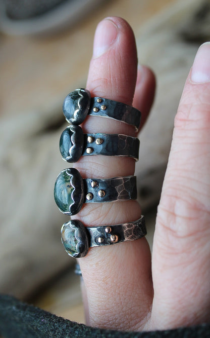 Rustic Moss Agate Ring