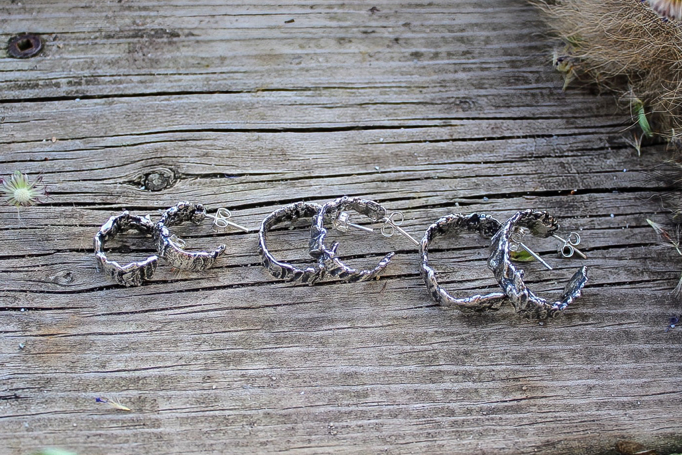 Size Small Rustic Hoop Earrings, Made to Order