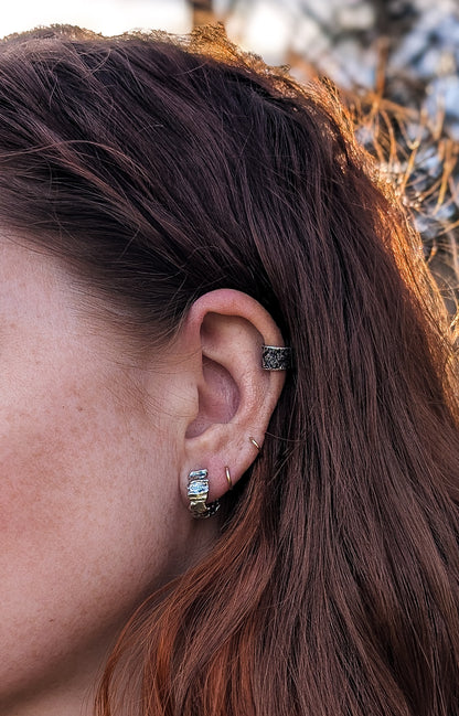 Size Small Rustic Hoop Earrings, Made to Order