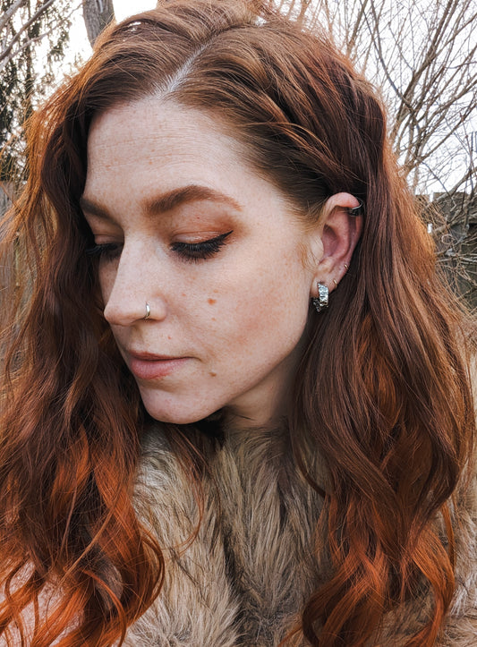 Size Medium Rustic Hoop Earrings, Made to Order