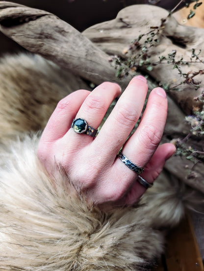 Rustic Moss Agate Ring