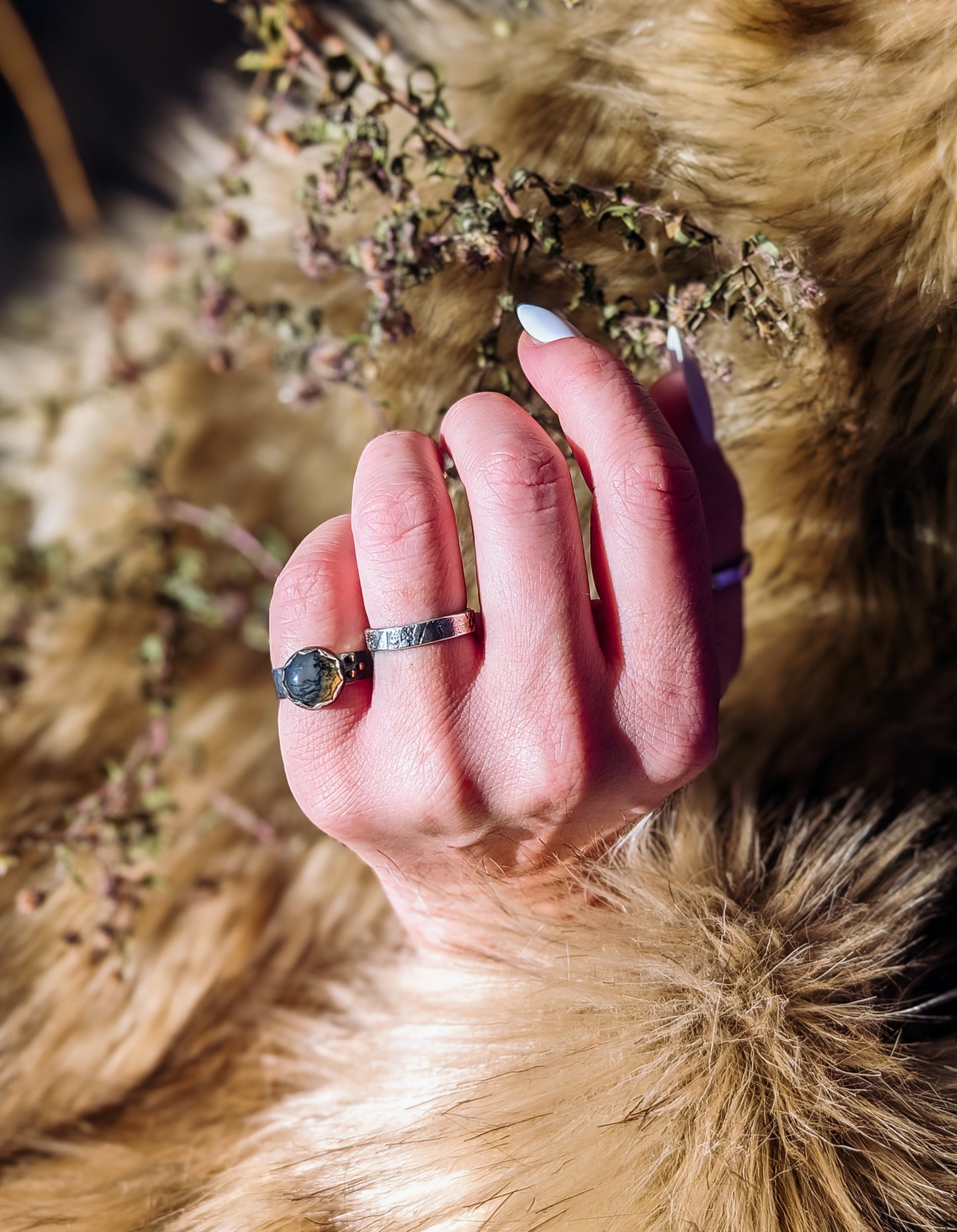 Rustic Moss Agate Ring