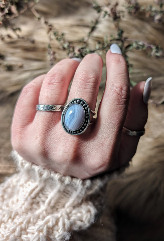 Made in Your Size, Blue Lace Agate Ring