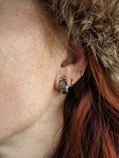 Size Small Rustic Hoop Earrings, Made to Order